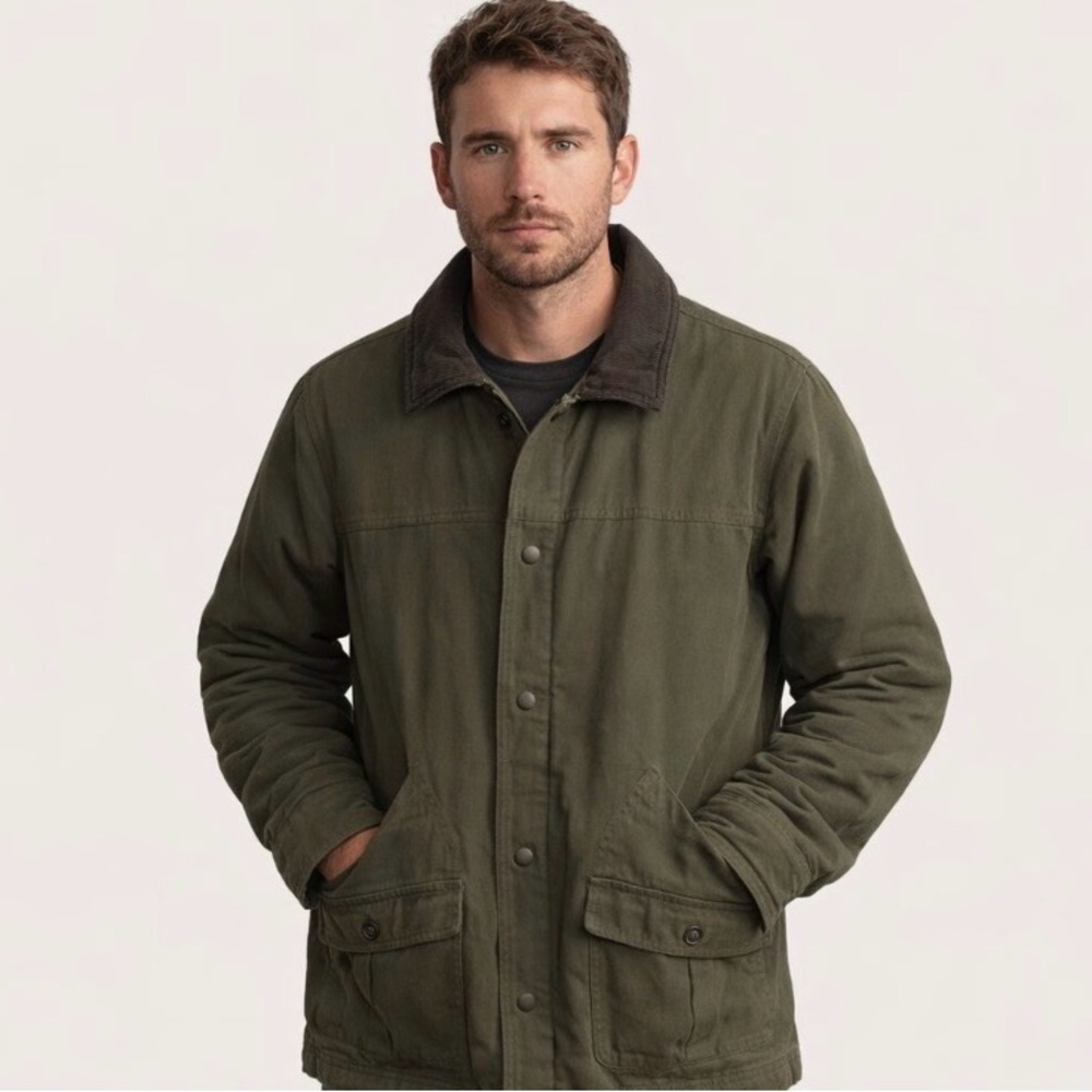 Sorel Olive Green Military Field Jacket with Dark Contrast Collar
